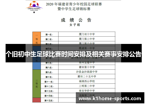 个旧初中生足球比赛时间安排及相关赛事安排公告